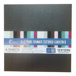 Couture Creations - JET BLACK - Pearl Shimmer Textured Cardstock - 12X12 (210gsm) pkt 6 sheets (Copy) (Copy) (Copy)