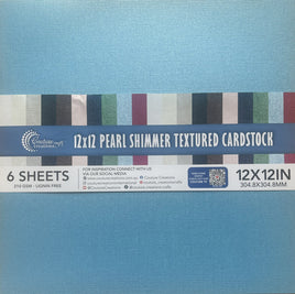 Couture Creations - OCEAN BLUE - Pearl Shimmer Textured Cardstock - 12X12 (210gsm) pkt 6 sheets (Copy)