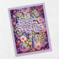 Paper Rose - Large Layered Script Best Wishes Metal Cutting Die 32517