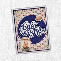 Paper Rose - Large Layered Script Best Wishes Metal Cutting Die 32517