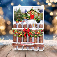 
              Katy Sue - Die Cut Decoupage – Christmas Garden Picket Fence Card Making Kit
            