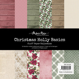 Paper Rose - Christmas Holly Basics 6x6 Paper Collection 35139