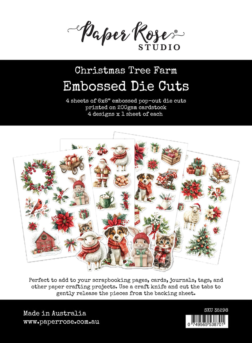 Paper Roses - Christmas Tree Farm Embossed Die Cuts 35298| Craftzone ...