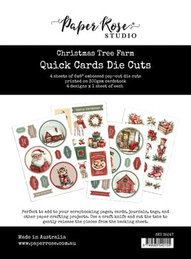Paper Rose - Christmas Tree Farm 6x8" Quick Cards Die Cuts 35247