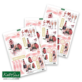 Katy Sue - 3D Die Cut Decoupage – Champagne and Roses