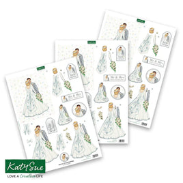 Katy Sue - 3D Die-cut sheets - White Wedding
