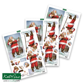 Katy Sue - 3D Die-Cut Decoupage - Father Christmas A4 sheet