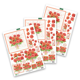 Katy Sue - 3D Die-cut sheets -  Red Roses
