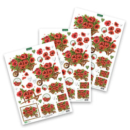 Katy Sue - 3D Die-Cut Decoupage Sheet - Poppy Barrow