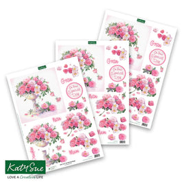 Katy Sue - 3D Die- Cut - Tumbling Roses