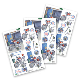 Katy Sue - 3D Die Cut Decoupage – Motorbike & Tools