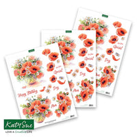 
              Katy Sue - Die Cut Decoupage – Poppies in Vase
            