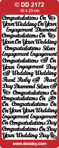 Peel-Off Stickers - Congratulations on Your Wedding, Engagement.