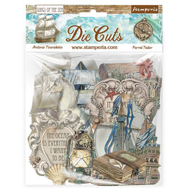 STAMPERIA - Printed decorative Die cuts for Art and Craft - Songs of the Sea ship and treasures