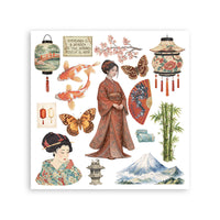STAMPERIA - Printed Decorative Rub on kit for Art and Craft cm 15,5x15,5 - Oriental Garden