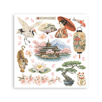 STAMPERIA - Printed Decorative Rub on kit for Art and Craft cm 15,5x15,5 - Oriental Garden