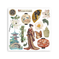 STAMPERIA - Printed Decorative Rub on kit for Art and Craft cm 15,5x15,5 - Oriental Garden