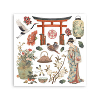 STAMPERIA - Printed Decorative Rub on kit for Art and Craft cm 15,5x15,5 - Oriental Garden