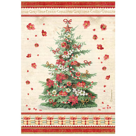 STAMPERIA - Printed A4 Rice paper for Art and Craft - Classic Christmas Tree