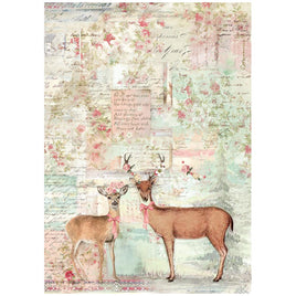 STAMPERIA - Printed A4 Rice paper for Art and Craft - Winter Magic Deer