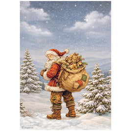 STAMPERIA - Printed A4 Rice paper for Art and Craft - Silent Night Santa Claus