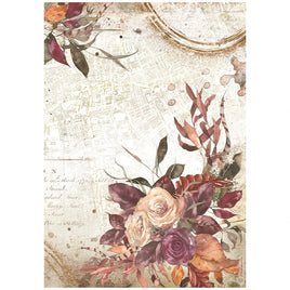 STAMPERIA - Printed Rice Paper A4 sheet, for Art and Craft - Our Way Bouquet