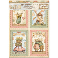 STAMPERIA - Printed Rice Paper A4 size, selection for Art and Craft - Cozy Family