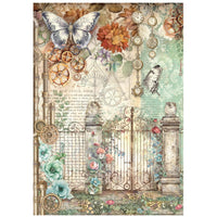 STAMPERIA - Printed Rice Paper A4 sheet, selection for Art and Craft - Gardens of Time