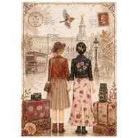 STAMPERIA - Printed Mini Rice paper A6 8 sheets for Art and Craft - Our Way