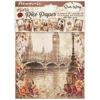 STAMPERIA - Printed Mini Rice paper A6 8 sheets for Art and Craft - Our Way