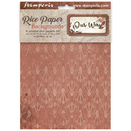 STAMPERIA - Printed Mini Rice paper A6 8 sheets for Art and Craft - Our Way