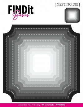 Dies - Basics - Nesting Dies - Cut Corner Squares Stitched and Plain