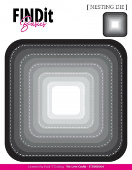 Dies - Basics - Nesting Dies - Curved Squares Stitched and Plain