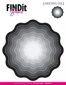 Dies - Basics - Nesting Dies - Wavy Bloom Stitched and Plain