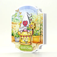 
              Katy Sue - 3D Die Cut Decoupage –  Garden Gnomes with Plant Pots
            