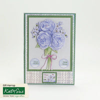 
              Katy Sue - 3D Die- Cut -Blue Roses and Cupcake
            