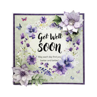 
              Katy Sue - 3D Die Cut Decoupage –  Dusky Violet Blooms, Die Cut Flowers & Leaves, 12 sheets
            