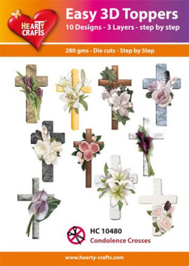 Hearty Crafts - 3D die- cut- Condolence Crosses - Pkt 10 different designs