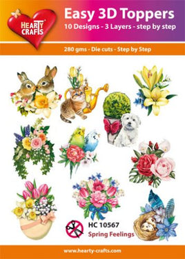 Hearty Crafts - 3D die cut - Spring Feelings - Pkt 10 different designs