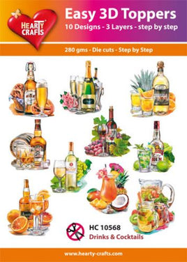 Hearty Crafts - 3D die-cut - Drinks & Cocktails - Pkt 10 different designs