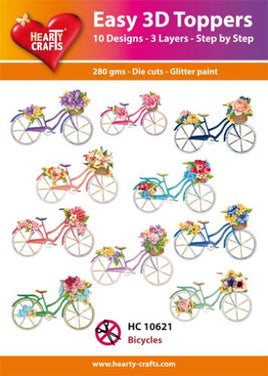 Hearty Crafts - 3D die cut -  Bicycles - Pkt 10 different designs