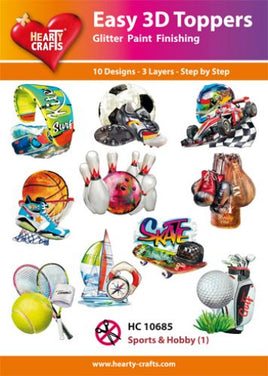 Hearty Crafts - 3D die- cut- Sports & Hobbies - Pkt 10 different designs
