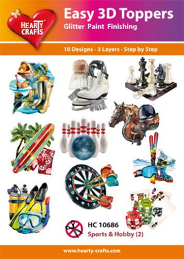 Hearty Crafts - 3D die cut - Sports & Hobby (2) - Pkt 10 different designs