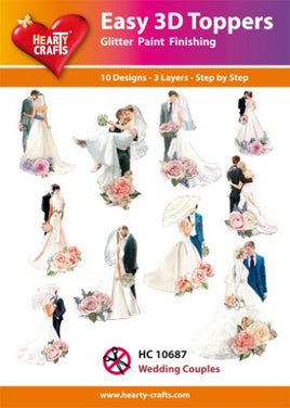 Hearty Crafts - 3D die-cut -Wedding Couples - Pkt 10 different designs