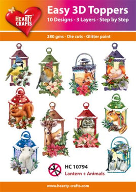 Hearty Crafts - 3D die-cut -  Lantern + Animals - Pkt 10 different designs