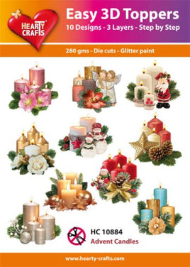 Hearty Crafts - Easy 3D die-cut - Advent Candles - Pkt 10