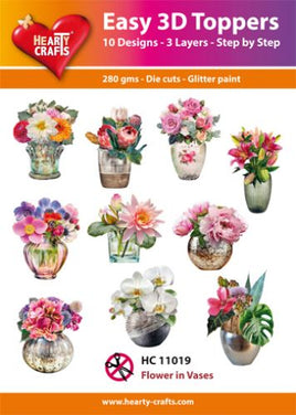 Hearty Crafts - 3D die cut - Flowers in Vases