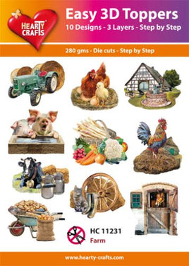 Hearty Crafts - 3D die cut -Farm - Pkt 10 different designs