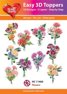 Hearty Crafts - 3D die cut - Flowers - Pkt 10 different designs
