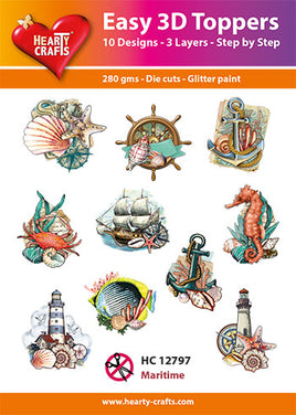 Hearty Crafts - 3D die-cut - Maritime - Pkt 10 different designs